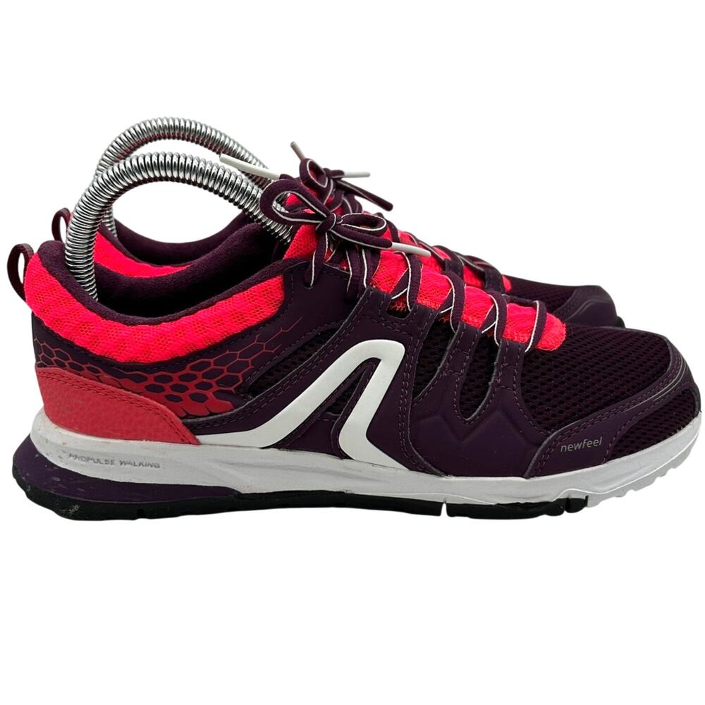 Decathlon Newfeel Propulsewalk 240 Walking Sneakers Women 6.5 Black Pink EU 37